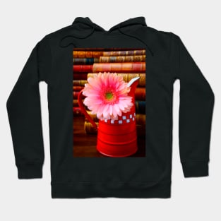 Pink Daisy In Red French Pitcher Hoodie